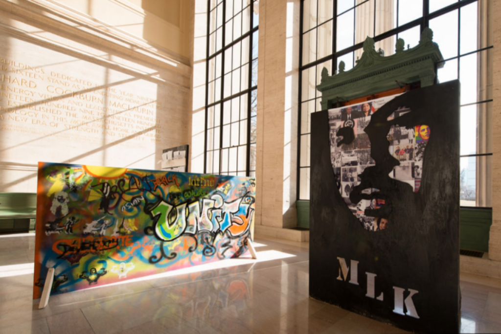 Artworks featuring MLK in MIT's lobby 7
